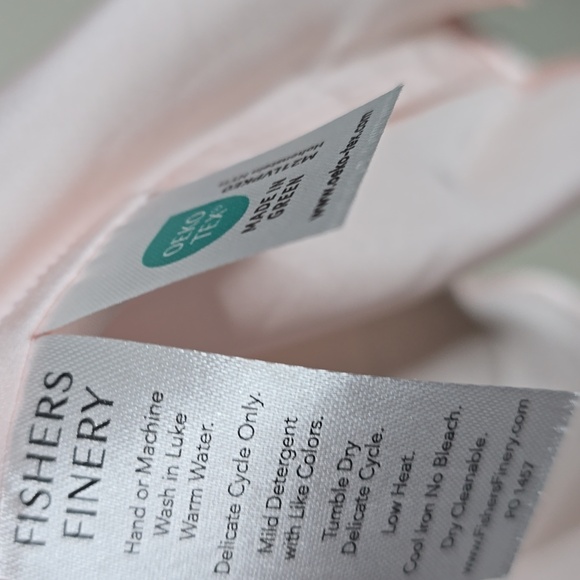 Fishers Finery 100% Pure Mulberry Silk Light Pink Satin Camisole Top Size Large - Picture 9 of 10